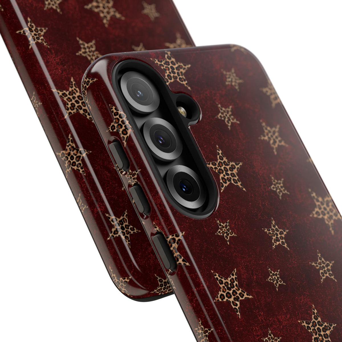 Burgundy Leopard Star Tough Case