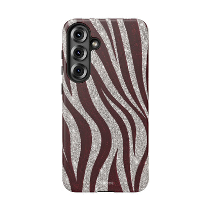 Burgundy Zebra Glitter Tough Case