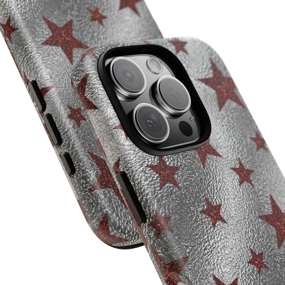 Silver Red Starry Tough Case