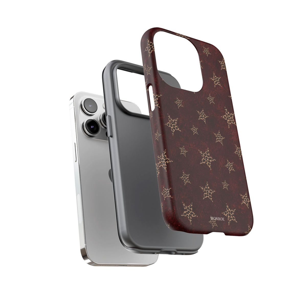 Burgundy Leopard Star Tough Case