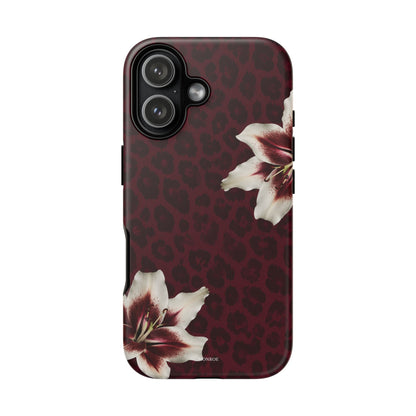 Burgundy Lily Leopard Tough Case