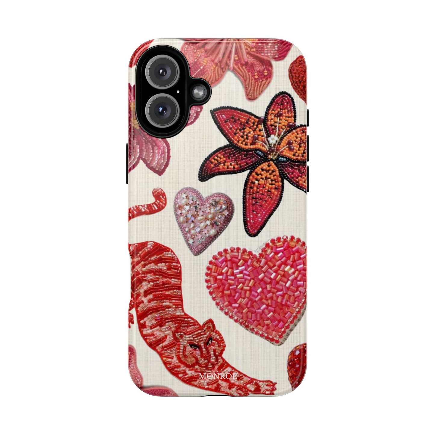 Floral & Heart Pattern Tough Case