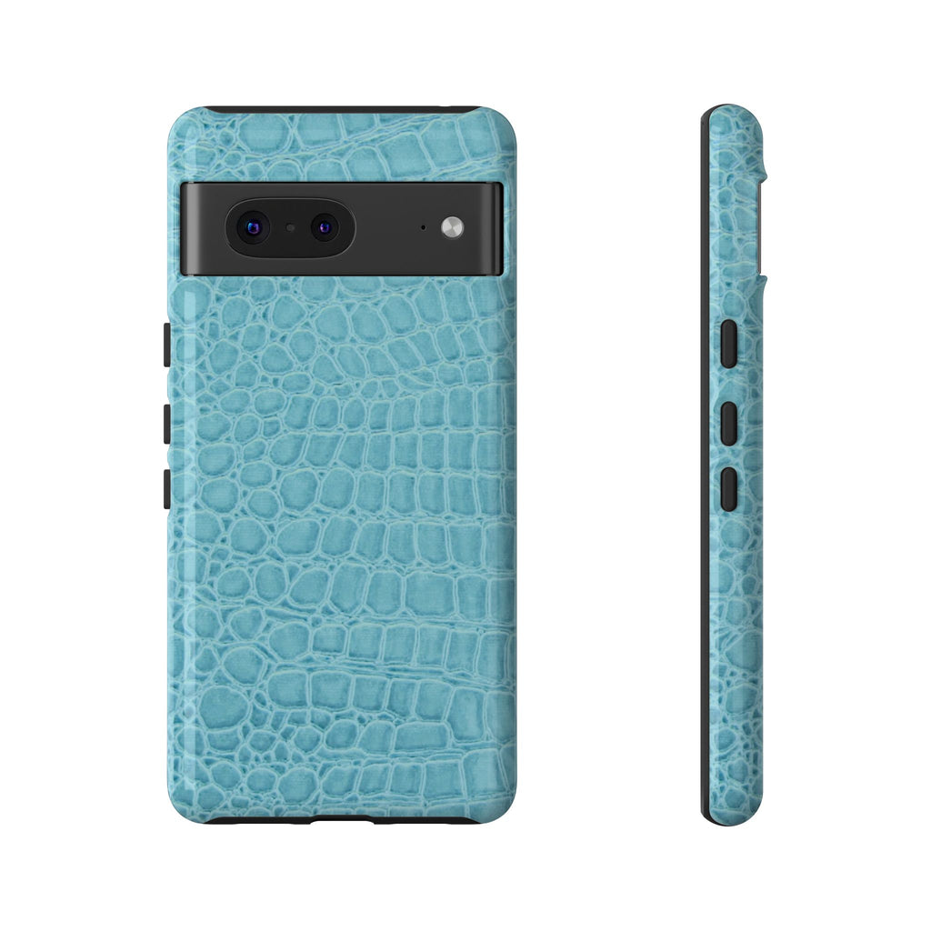 Croc Embossed Turquoise Phone Case