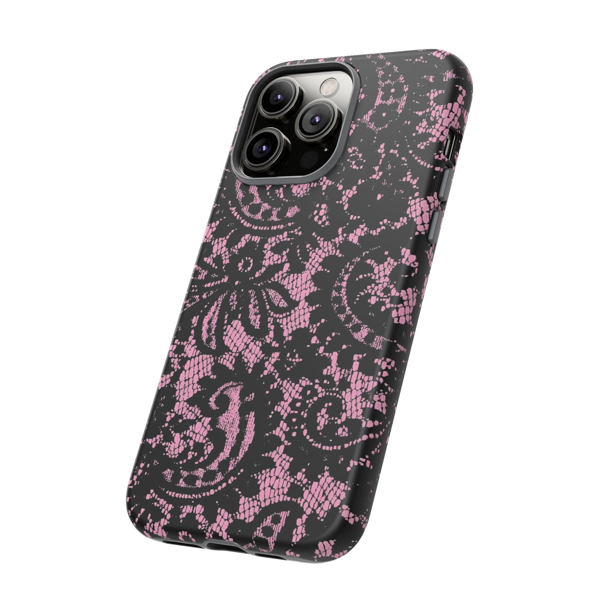 Pink Lace Pattern Tough Phone Case
