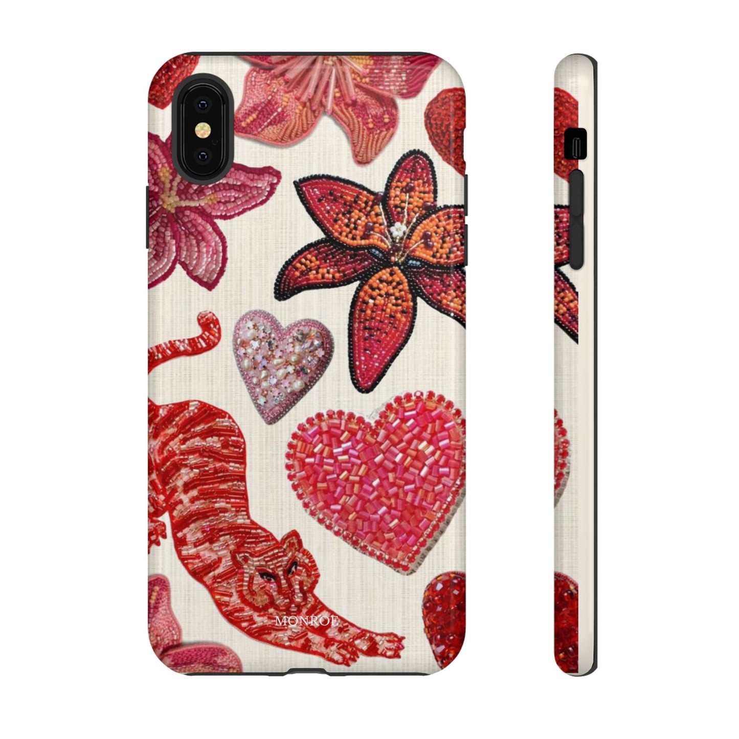 Floral & Heart Pattern Tough Case