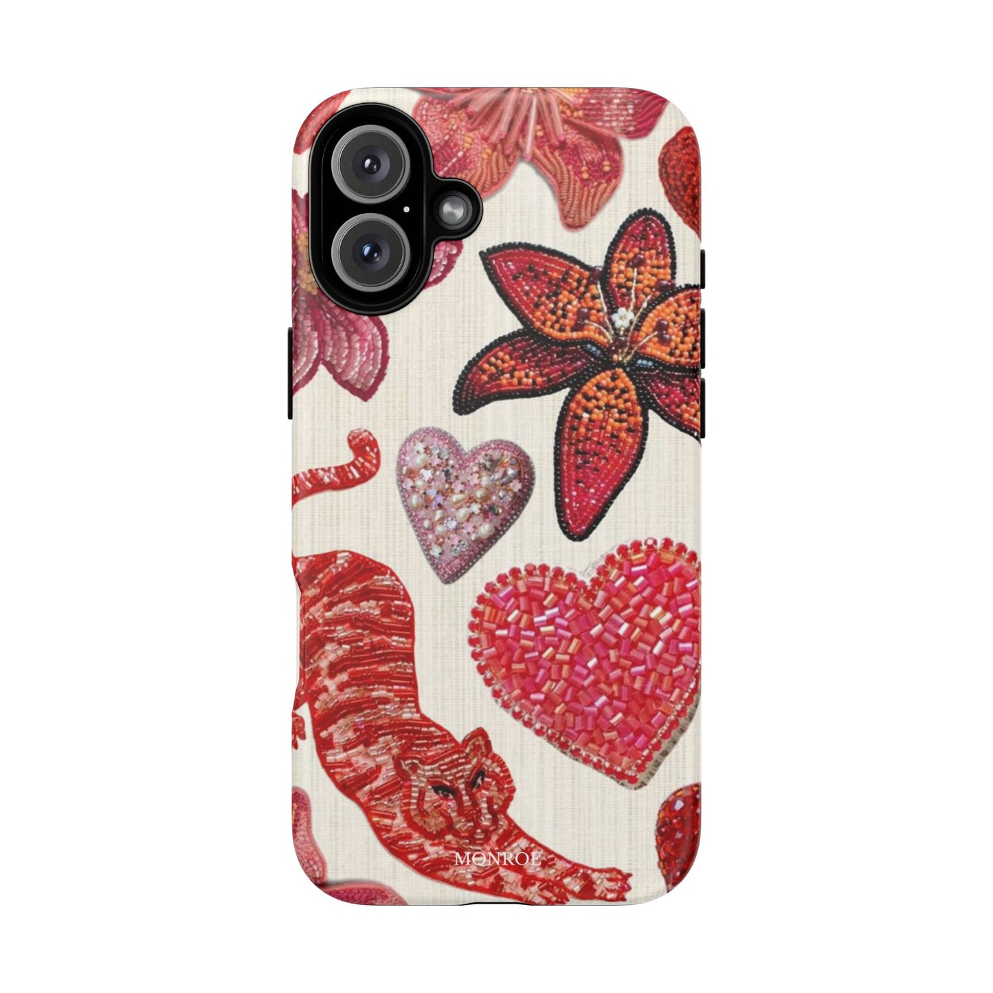 Floral & Heart Pattern Tough Case