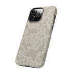 White Lace Pattern Tough Phone Case