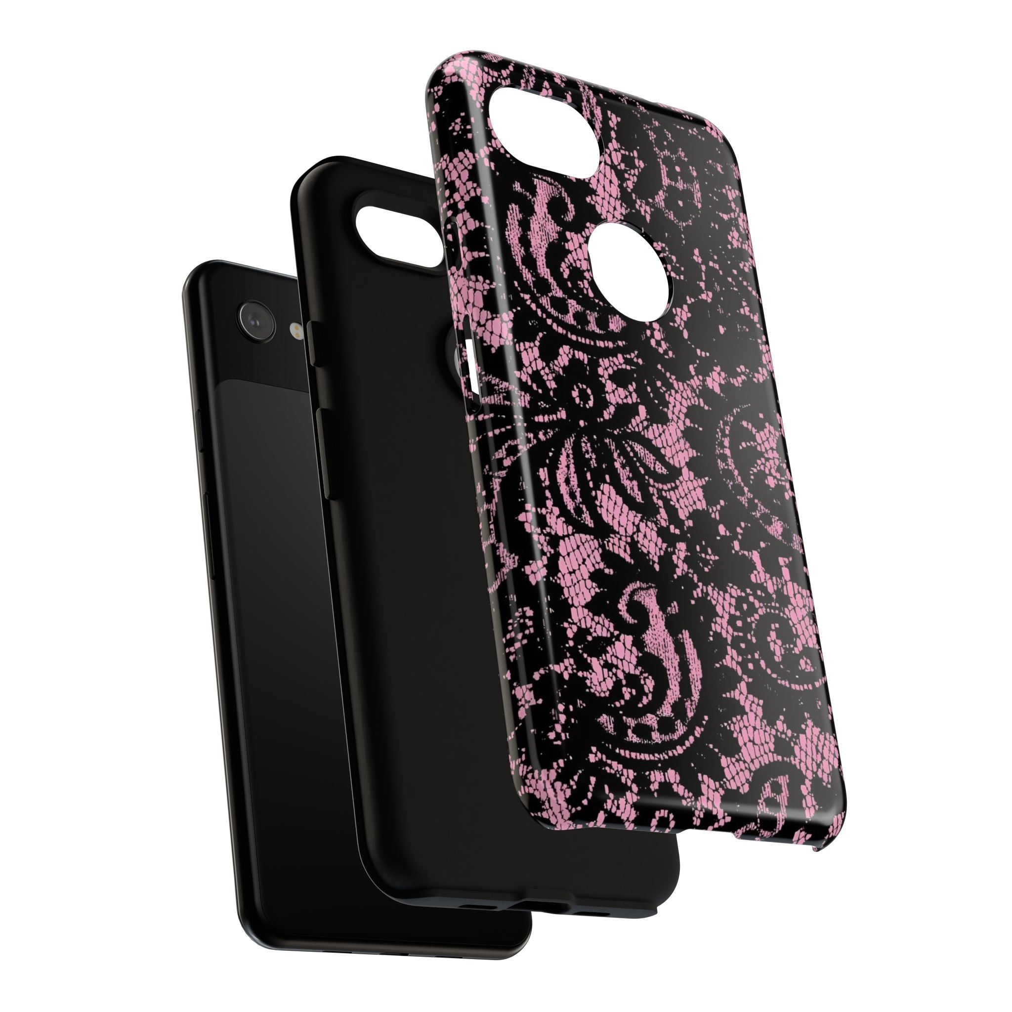 Pink Lace Pattern Tough Phone Case