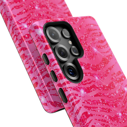 Pink Glitter Zebra Tough Case