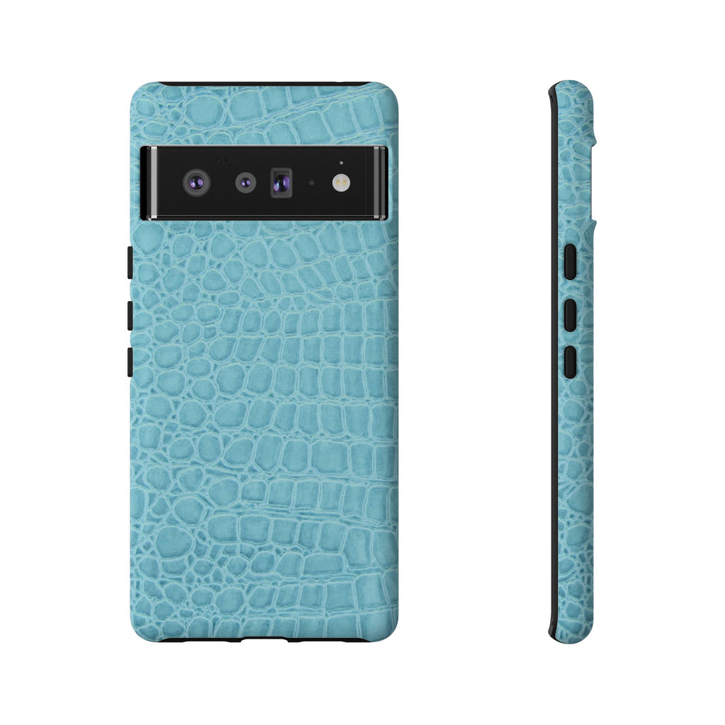 Croc Embossed Turquoise Phone Case