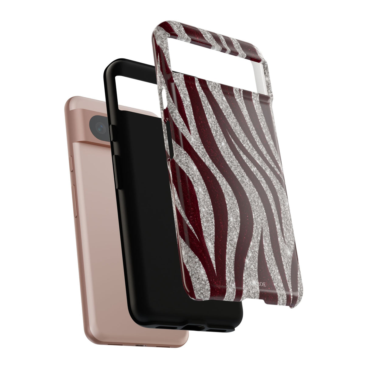 Burgundy Zebra Glitter Tough Case
