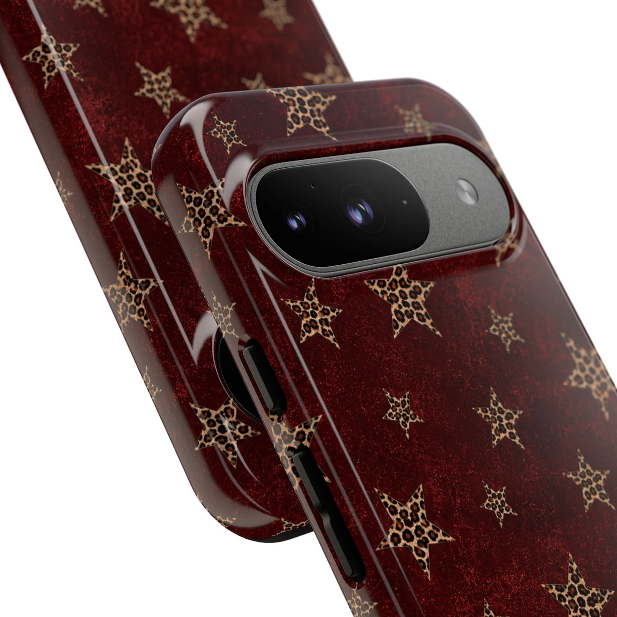 Burgundy Leopard Star Tough Case