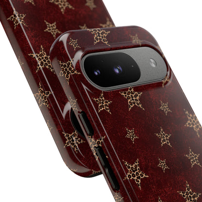 Burgundy Leopard Star Tough Case