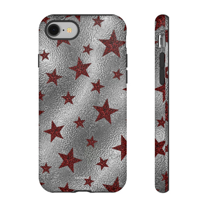 Silver Red Starry Tough Case