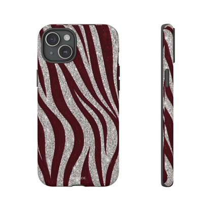 Burgundy Zebra Glitter Tough Case