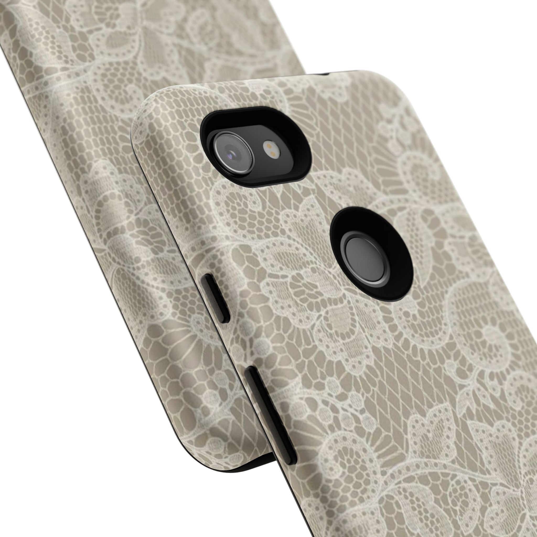 White Lace Pattern Tough Phone Case
