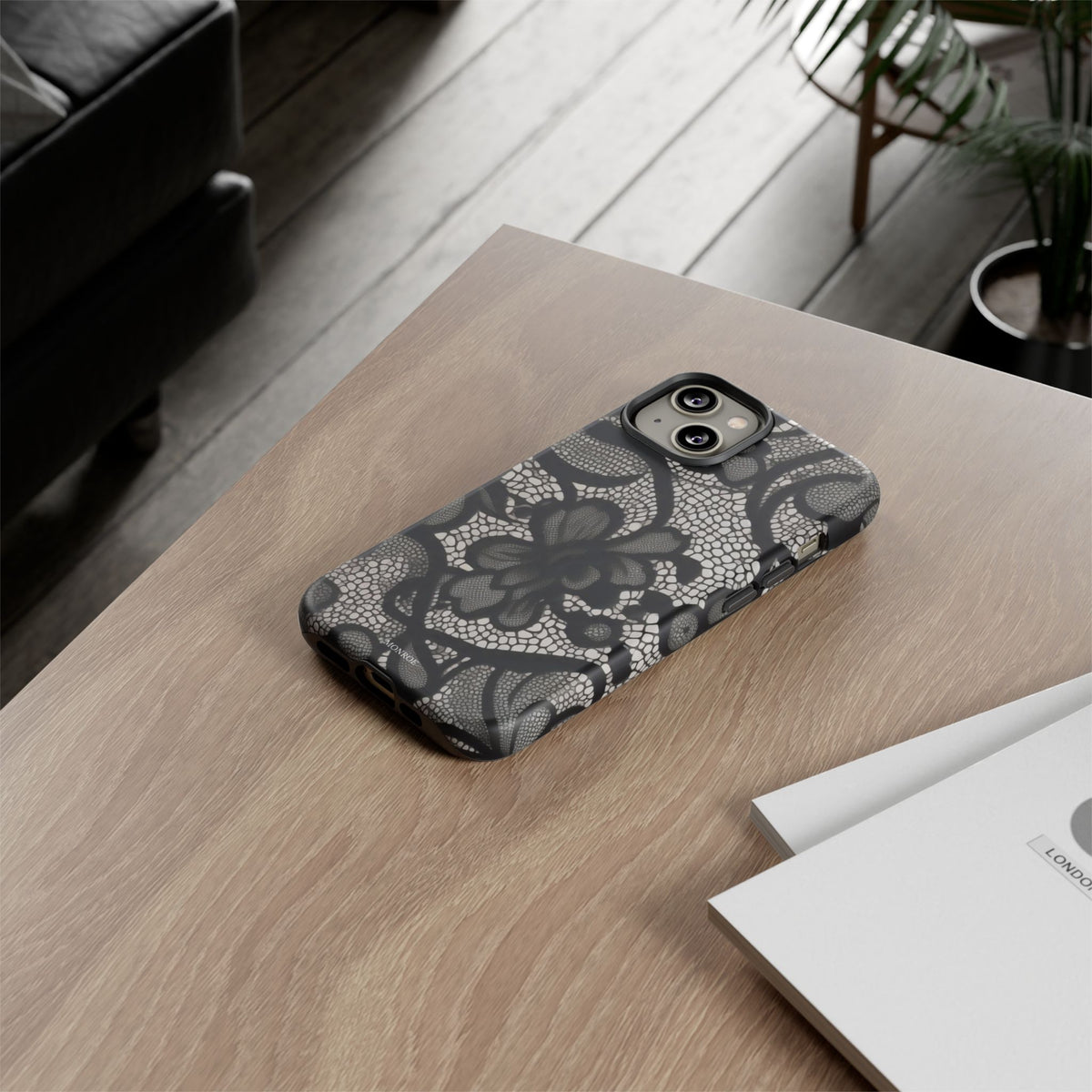 Black Floral Vintage Case