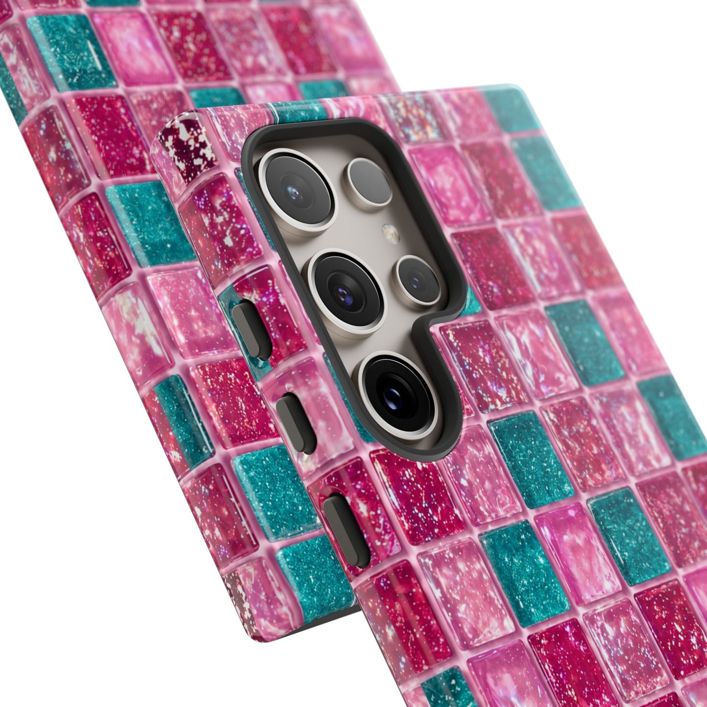 Pink Teal Mosaic Tough Case