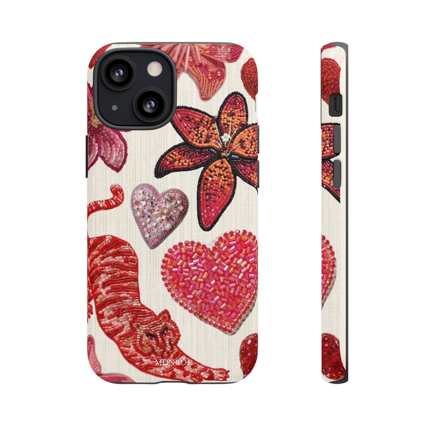 Floral & Heart Pattern Tough Case