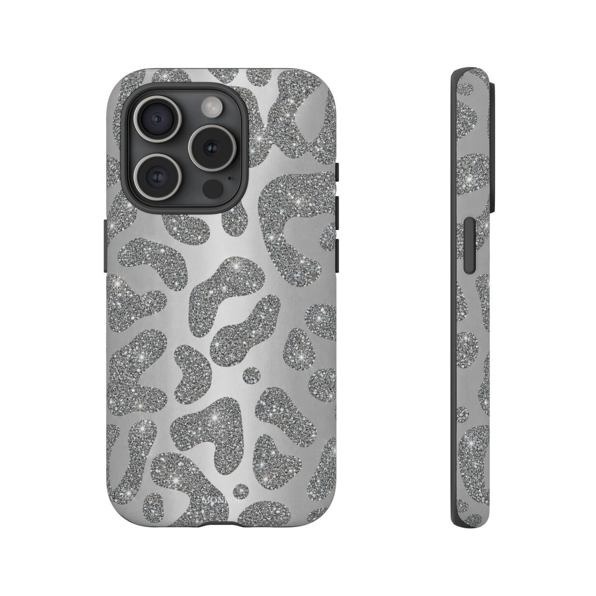 Silver Glitter Leopard Tough Case