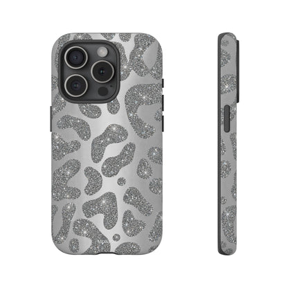 Silver Glitter Leopard Tough Case