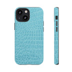 Croc Embossed Turquoise Phone Case