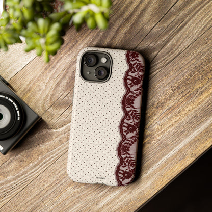 Burgundy Lace Edge Tough Case