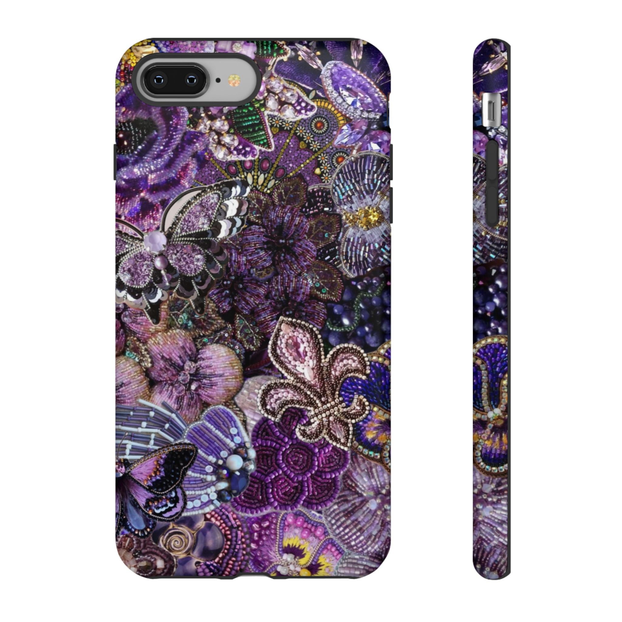 Purple Fleur-de-Lis Floral Tough Phone Case