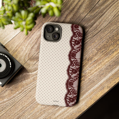 Burgundy Lace Edge Tough Case