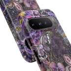 Purple Fleur-de-Lis Floral Tough Phone Case