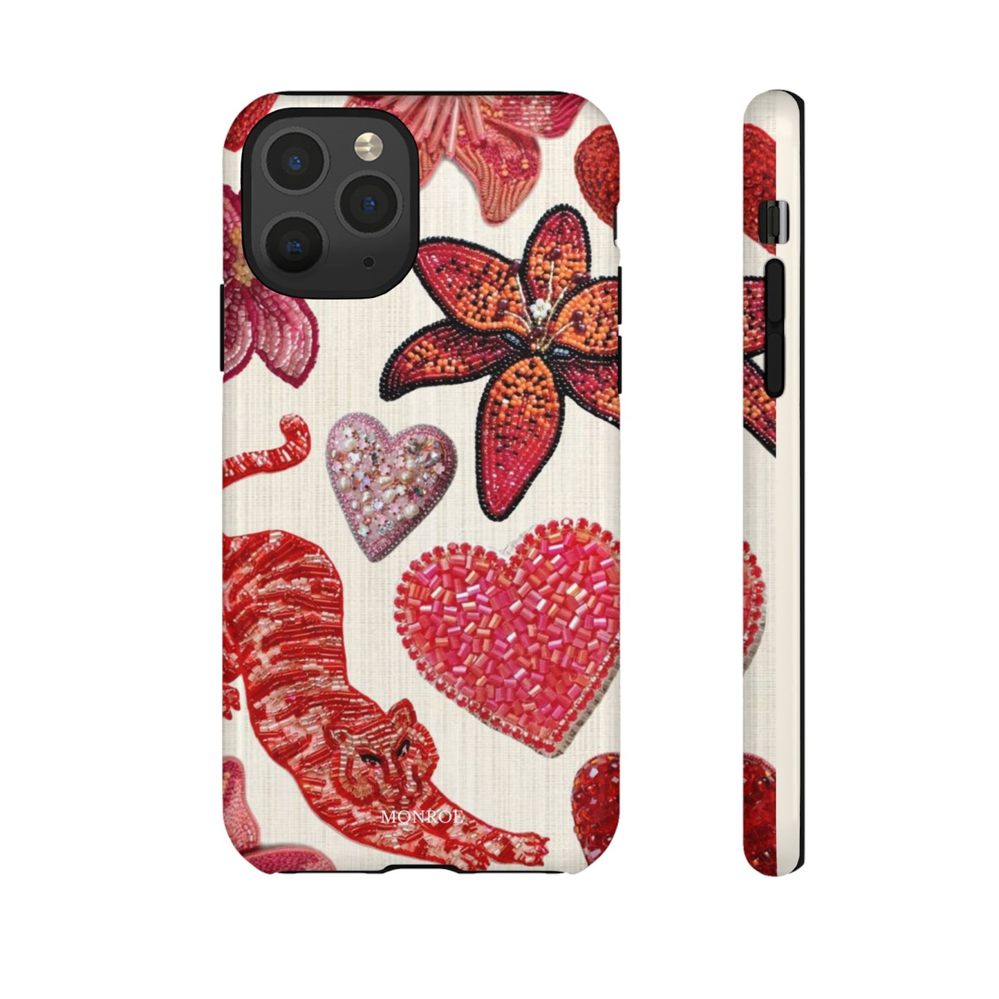 Floral & Heart Pattern Tough Case