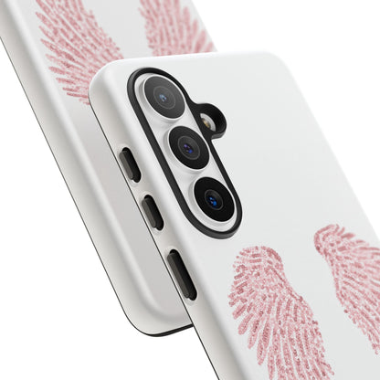 White & Pink Wings Tough Case
