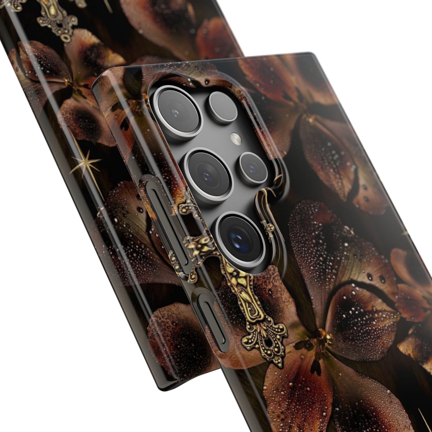 Brown Floral Cross Case