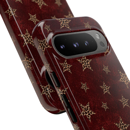 Burgundy Leopard Star Tough Case