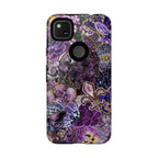 Purple Fleur-de-Lis Floral Tough Phone Case