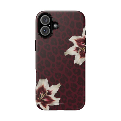 Burgundy Lily Leopard Tough Case