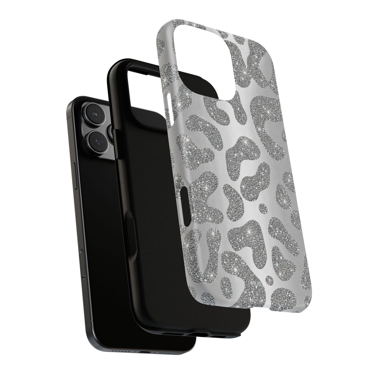 Silver Glitter Leopard Tough Case