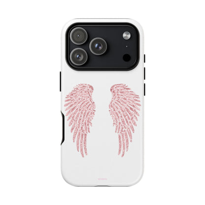 White & Pink Wings Tough Case