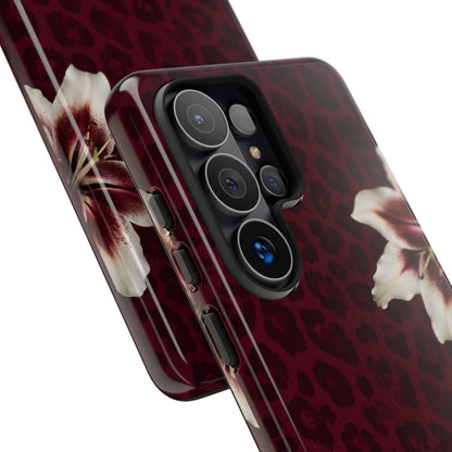 Burgundy Lily Leopard Tough Case