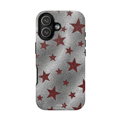 Silver Red Starry Tough Case