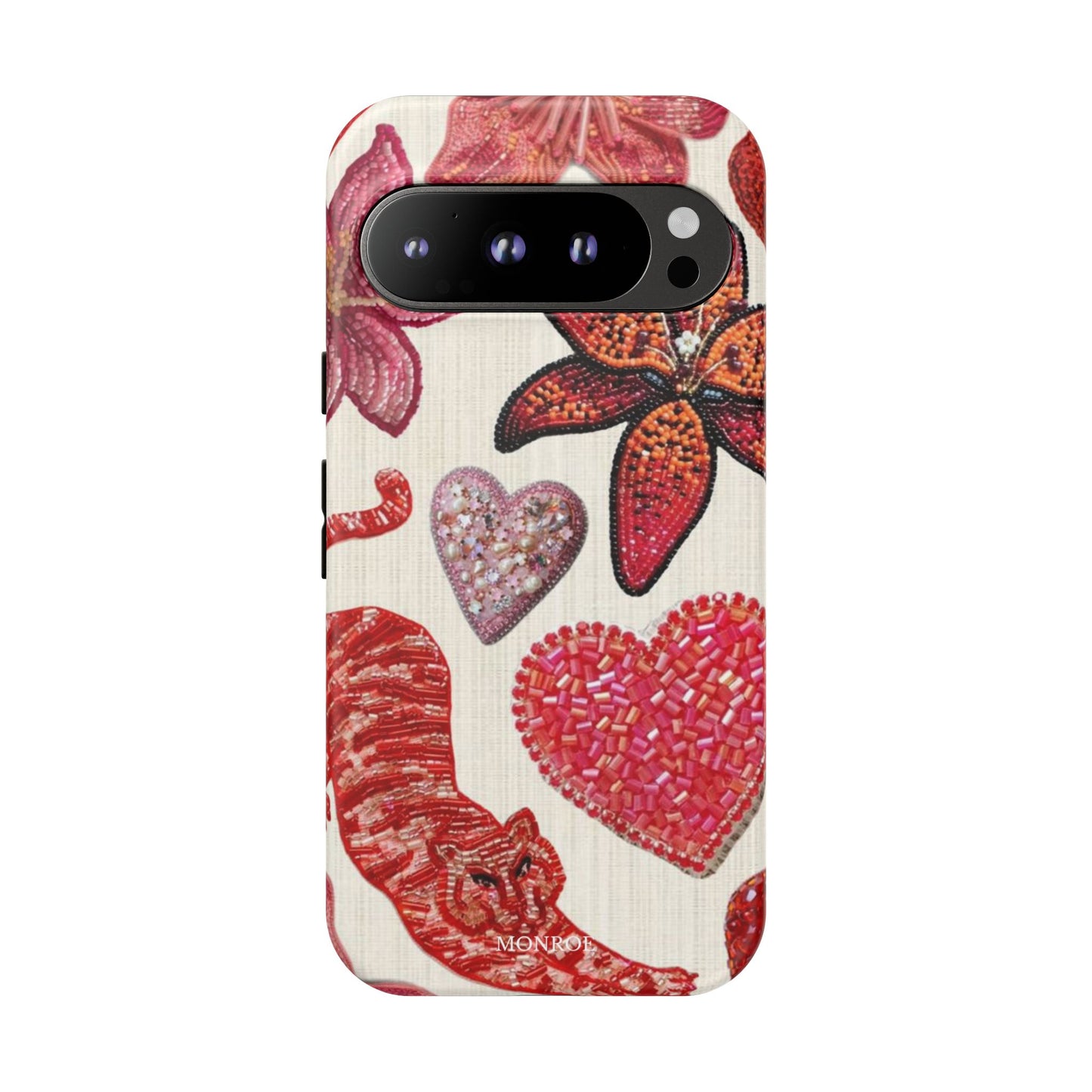 Floral & Heart Pattern Tough Case