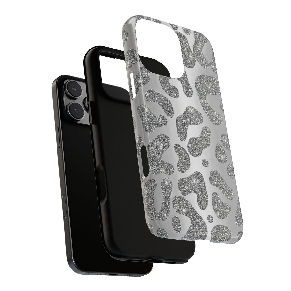 Silver Glitter Leopard Tough Case