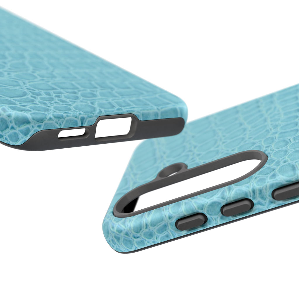 Croc Embossed Turquoise Phone Case
