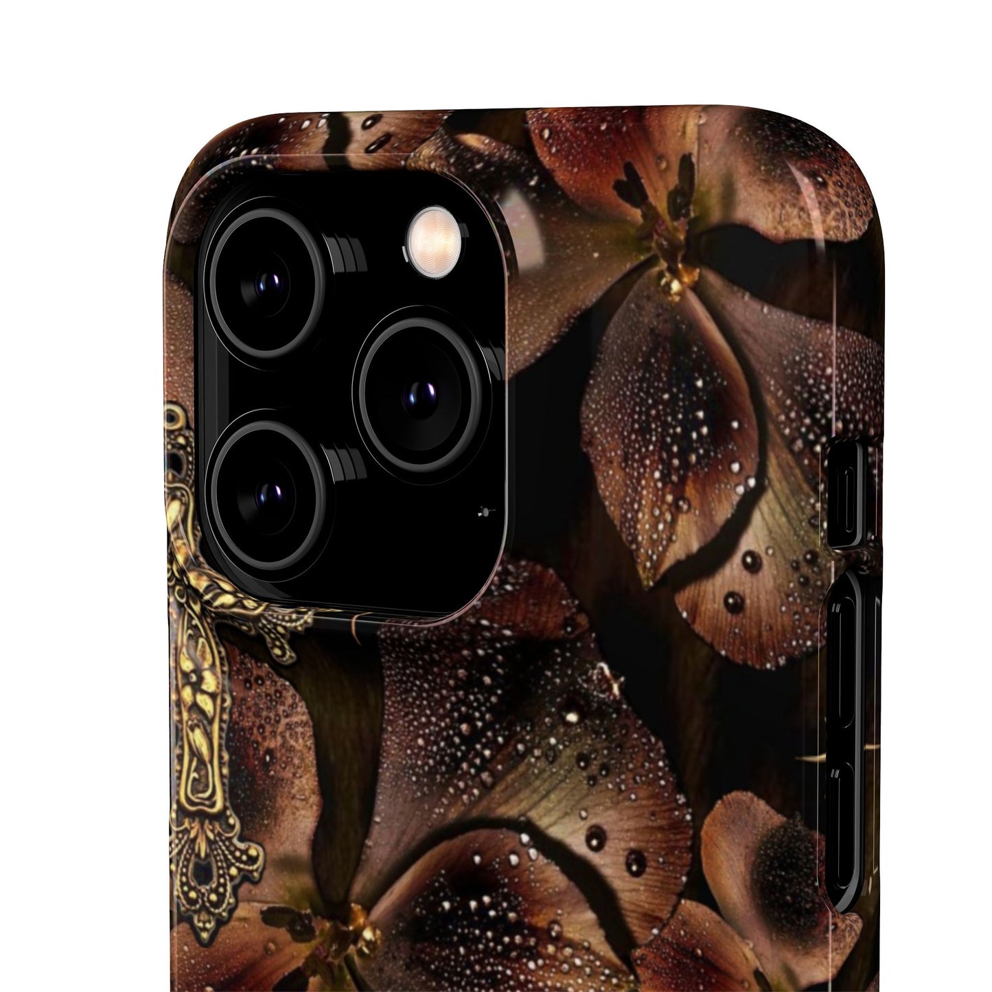 Brown Floral Cross Case
