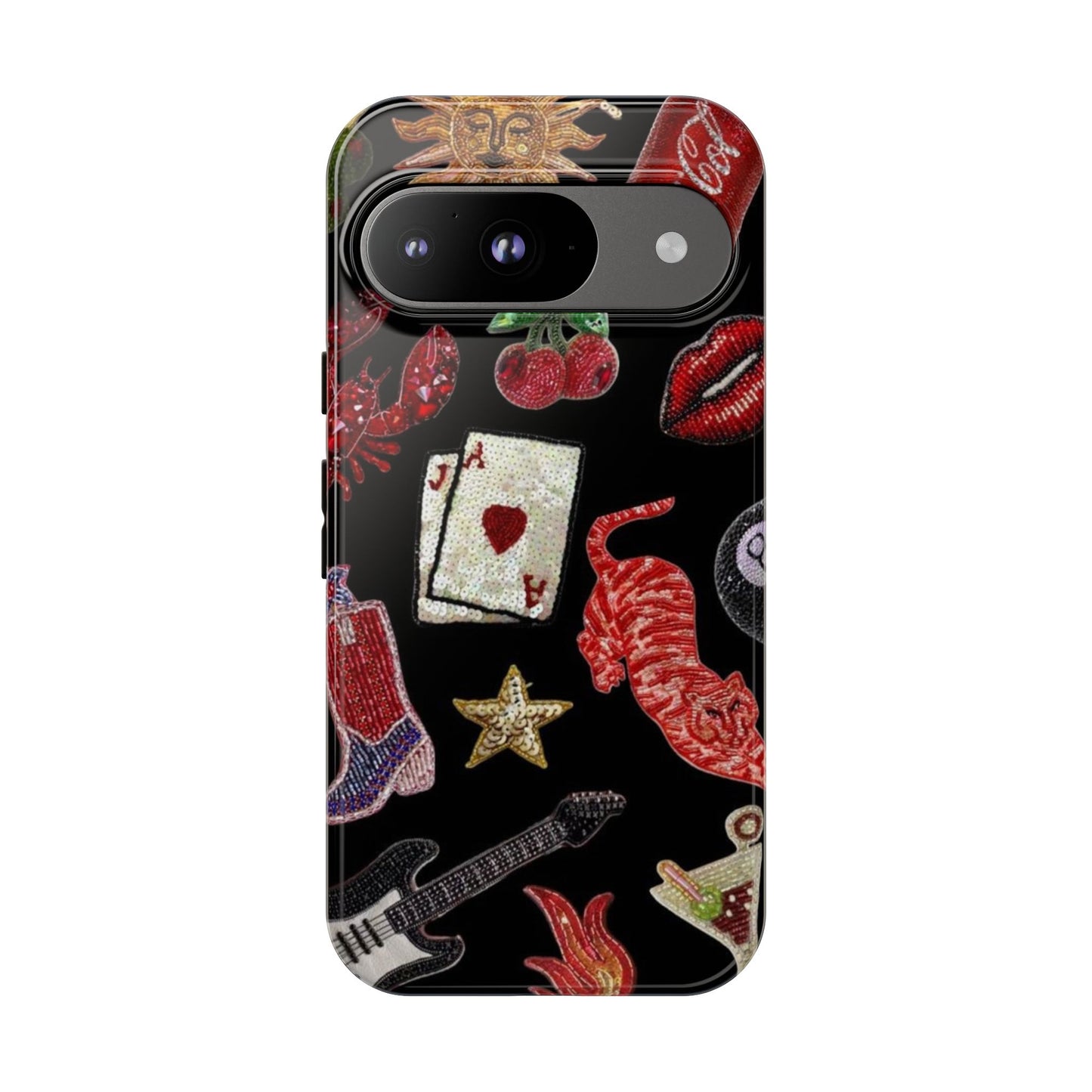 Retro Patch Motif Tough Case