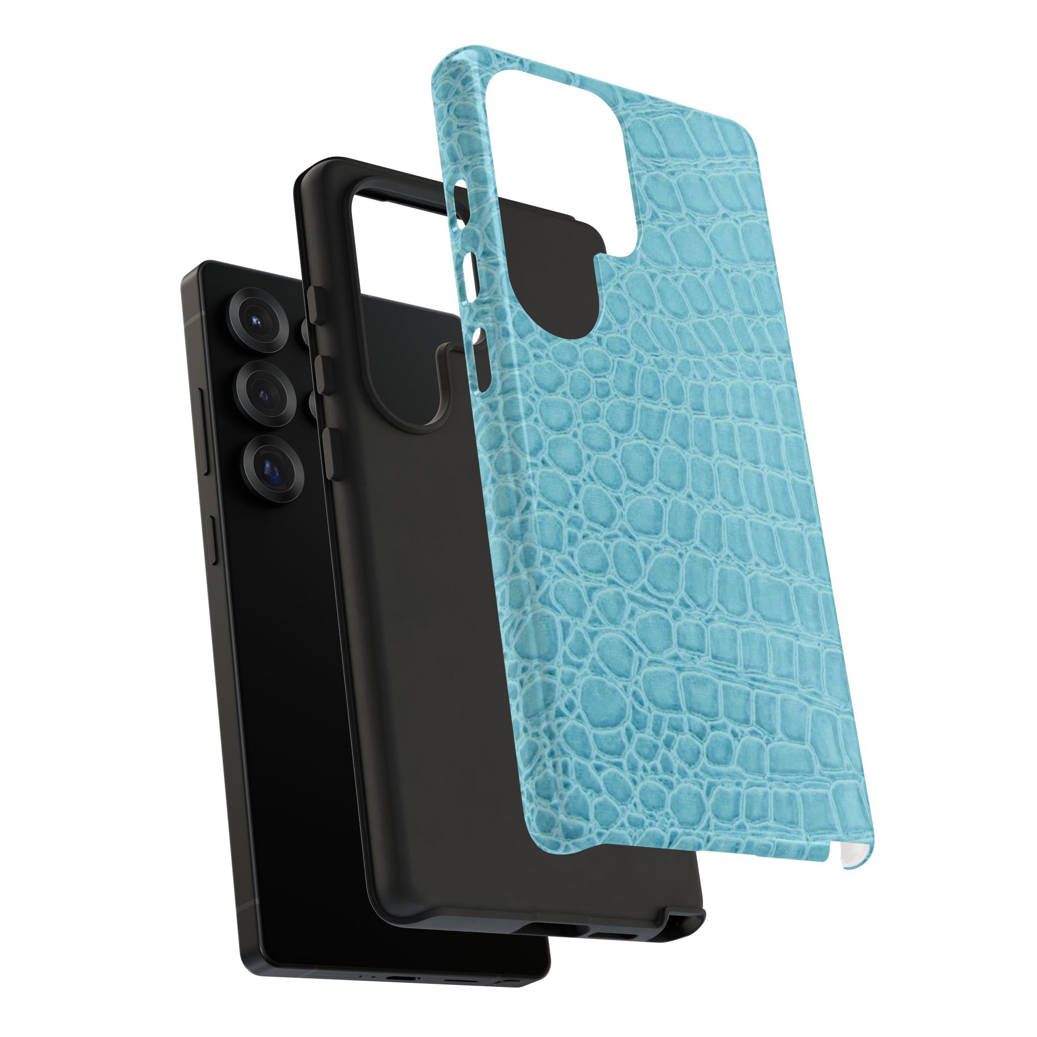 Croc Embossed Turquoise Phone Case