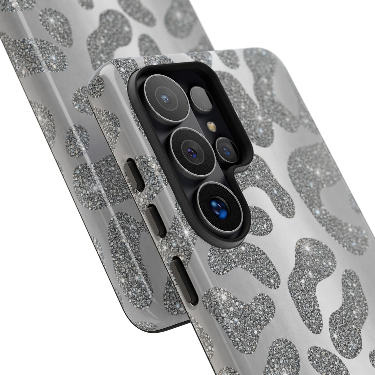 Silver Glitter Leopard Tough Case