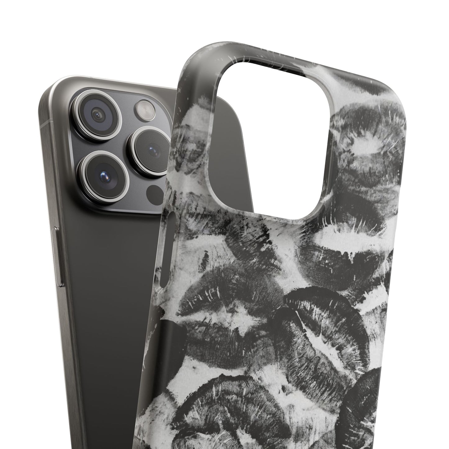 Black & White Kiss Print Case