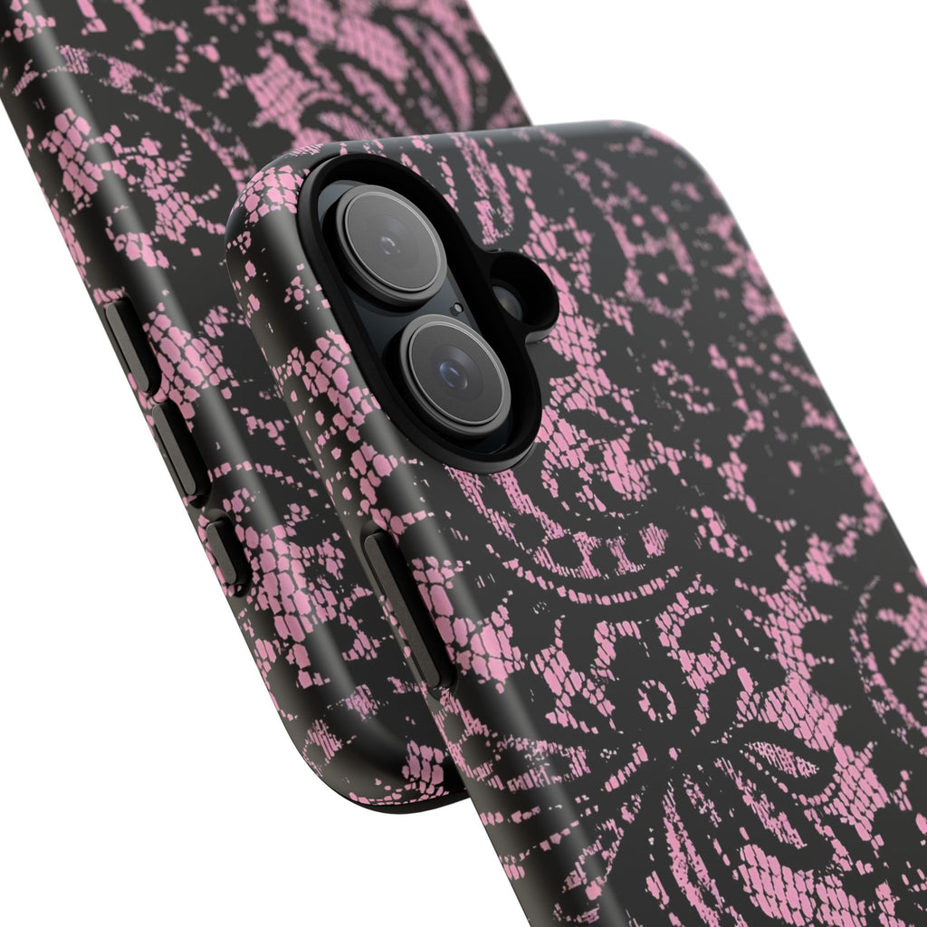 Pink Lace Pattern Tough Phone Case