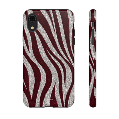 Burgundy Zebra Glitter Tough Case